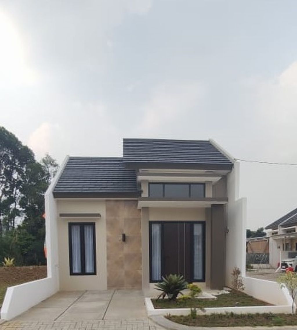 foto tampak rumah tipe Hazel perumahan Cibinong Raya Residence
