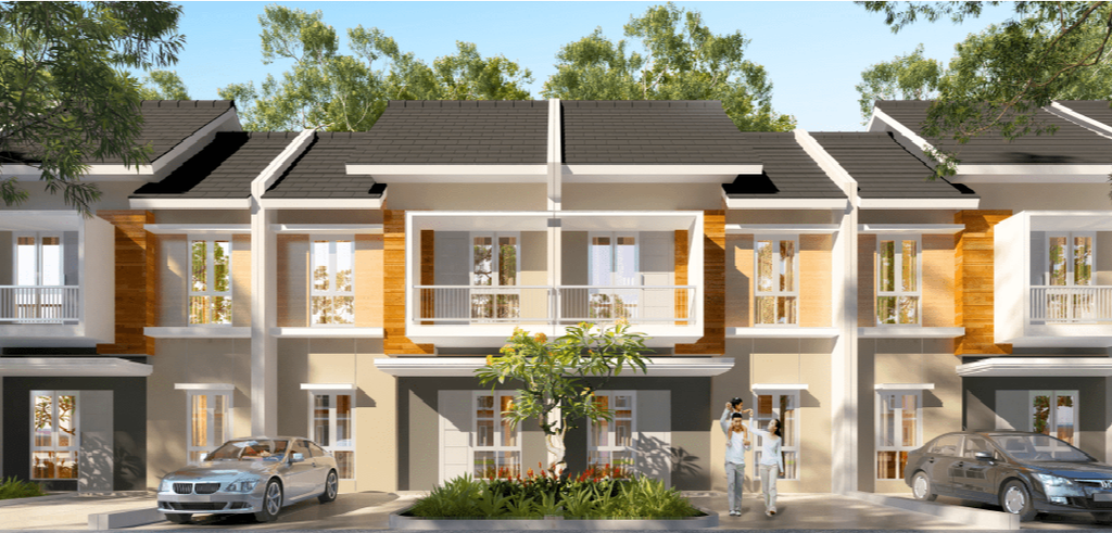 foto tampak rumah tipe SANDWOOD perumahan PARADISE SERPONG CITY 2