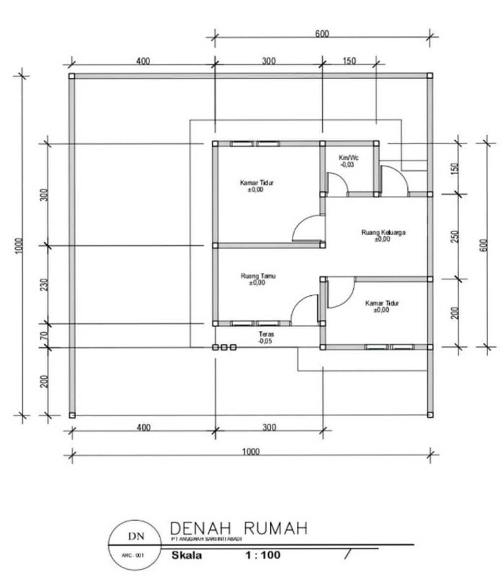 foto denah rumah tipe 36 SUBSIDI perumahan GRIYA ANUGRAH WAKATOBI PERMAI