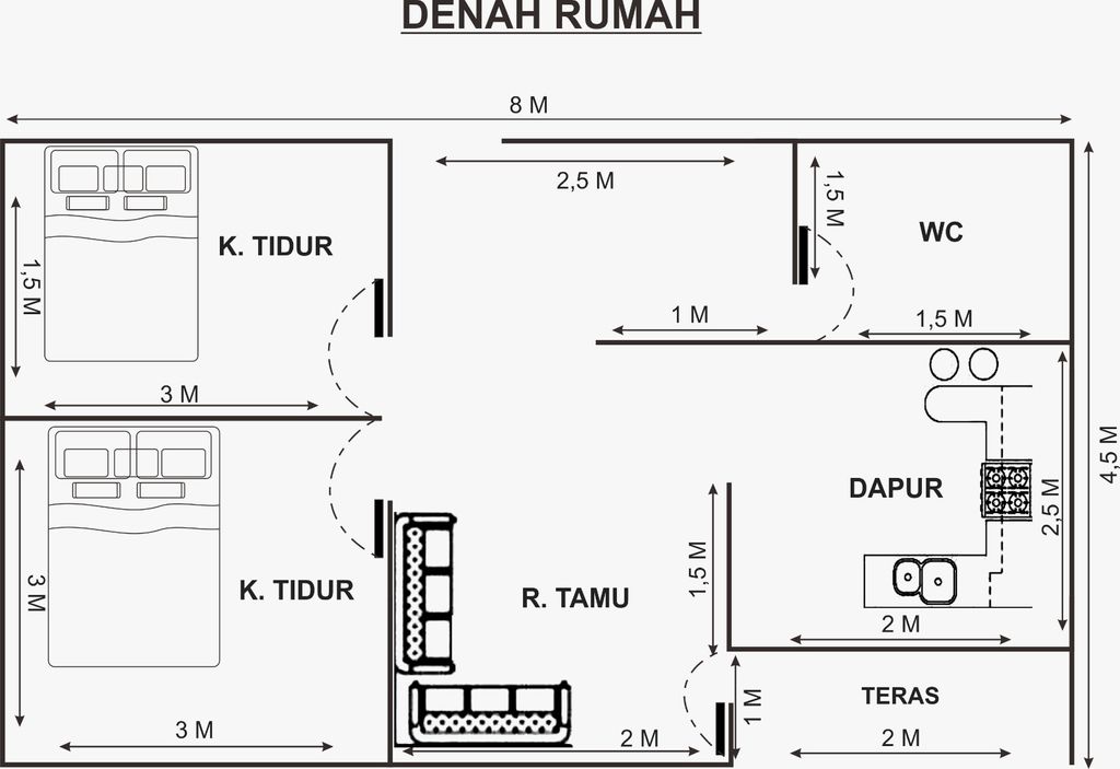 foto denah rumah tipe 36 perumahan BUMI BERKAH RESIDENCE