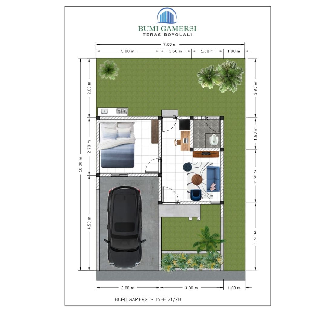 foto denah rumah tipe 21/70 perumahan BUMI GAMERSI TERAS