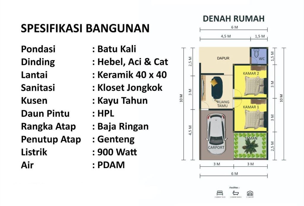 foto denah rumah tipe 30/60 blok D 32 subsidi perumahan GRAND MAHKOTA SULTAN 4
