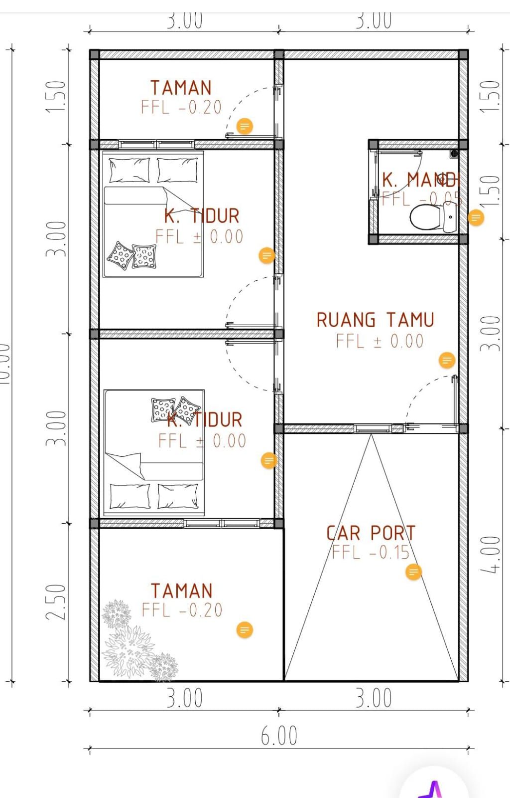 foto denah rumah tipe 36 perumahan Samara Village