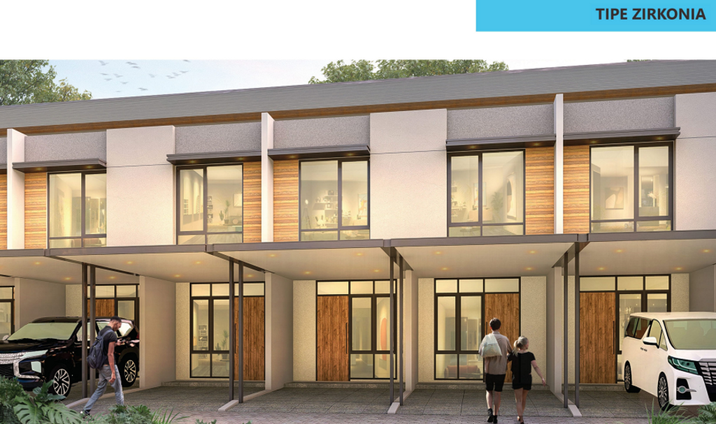 foto tampak rumah tipe ZIRKONIA perumahan Aeroland Residence