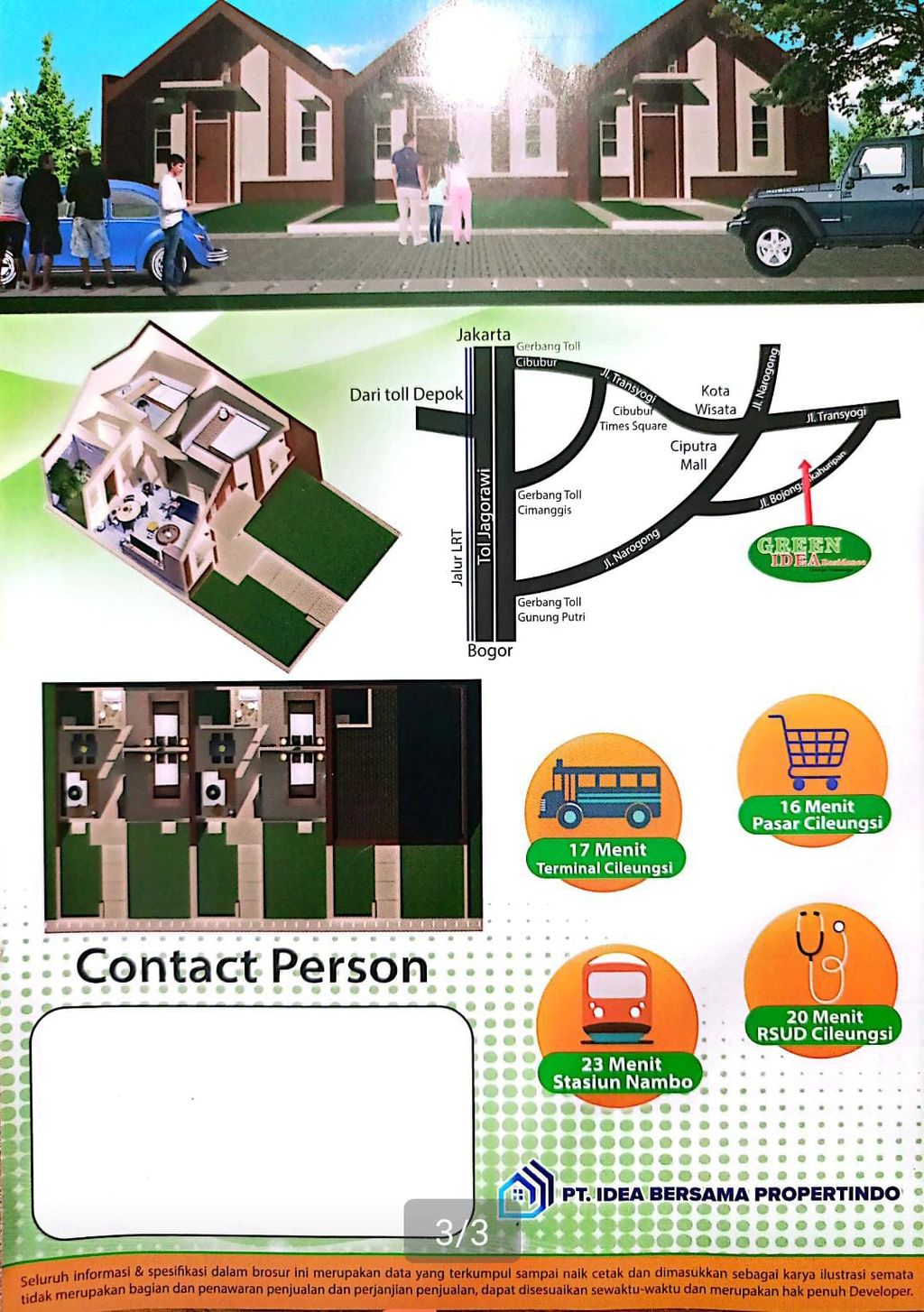 foto denah rumah tipe 30/60 perumahan GREEN IDEA RESIDENCE