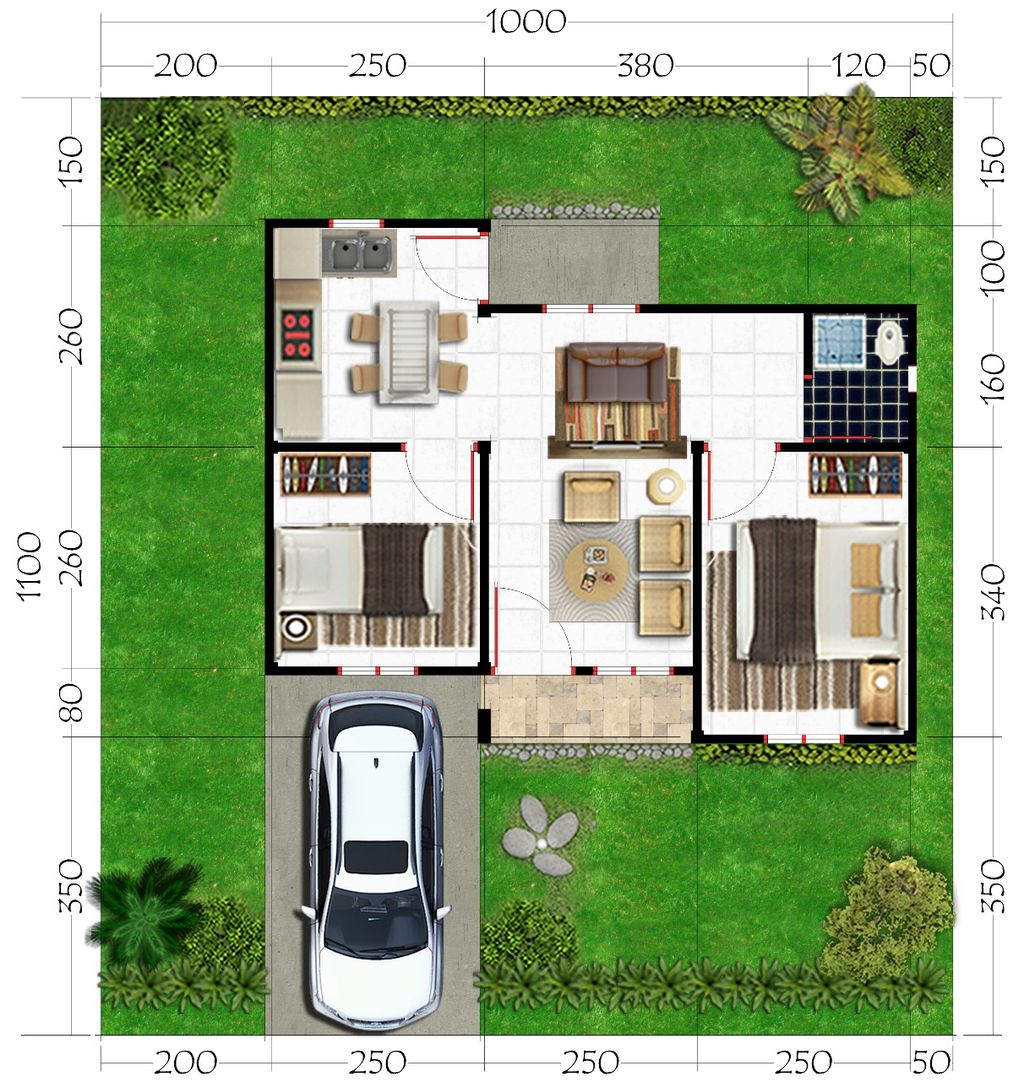foto denah rumah tipe 36 perumahan Grand Milenial Residence Tahap 2