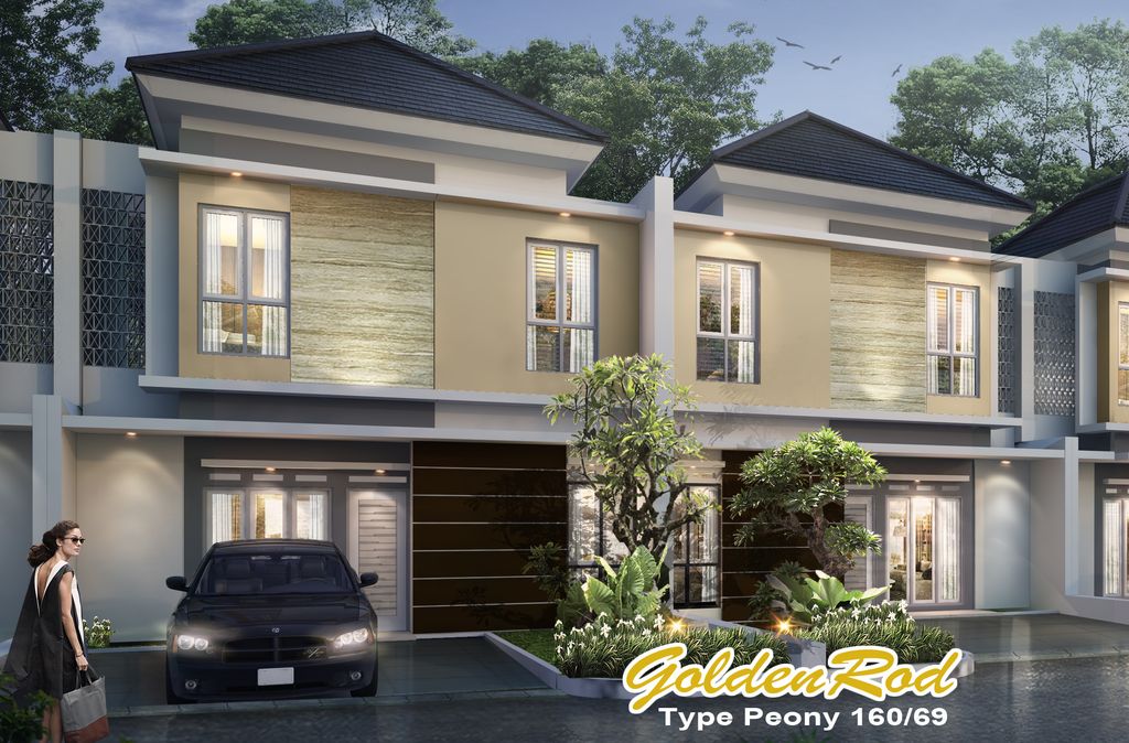 foto tampak rumah tipe PEONY (Show Unit) perumahan Metland Menteng