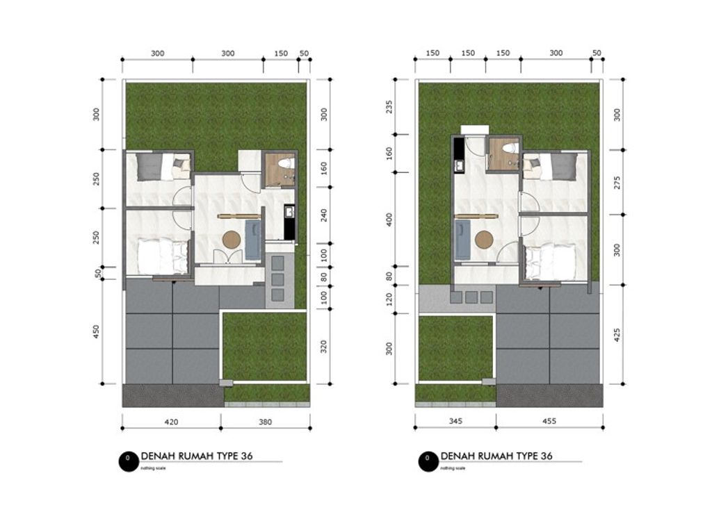 foto denah rumah tipe 36 ( SUBSIDI ) perumahan GRAND ARWANA CLUSTER 2