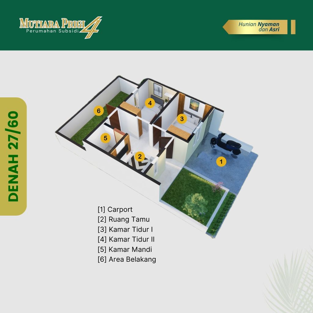 foto denah rumah tipe 27 perumahan MUTIARA PRIGI 4