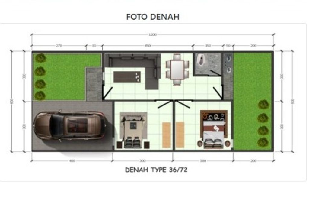 foto denah rumah tipe 30 perumahan PERUMAHAN BAKUNG GARDEN 1