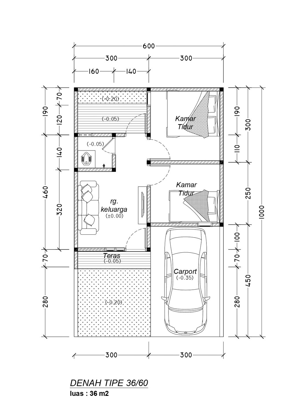 foto denah rumah tipe 36/70 perumahan TEDUH PESONA
