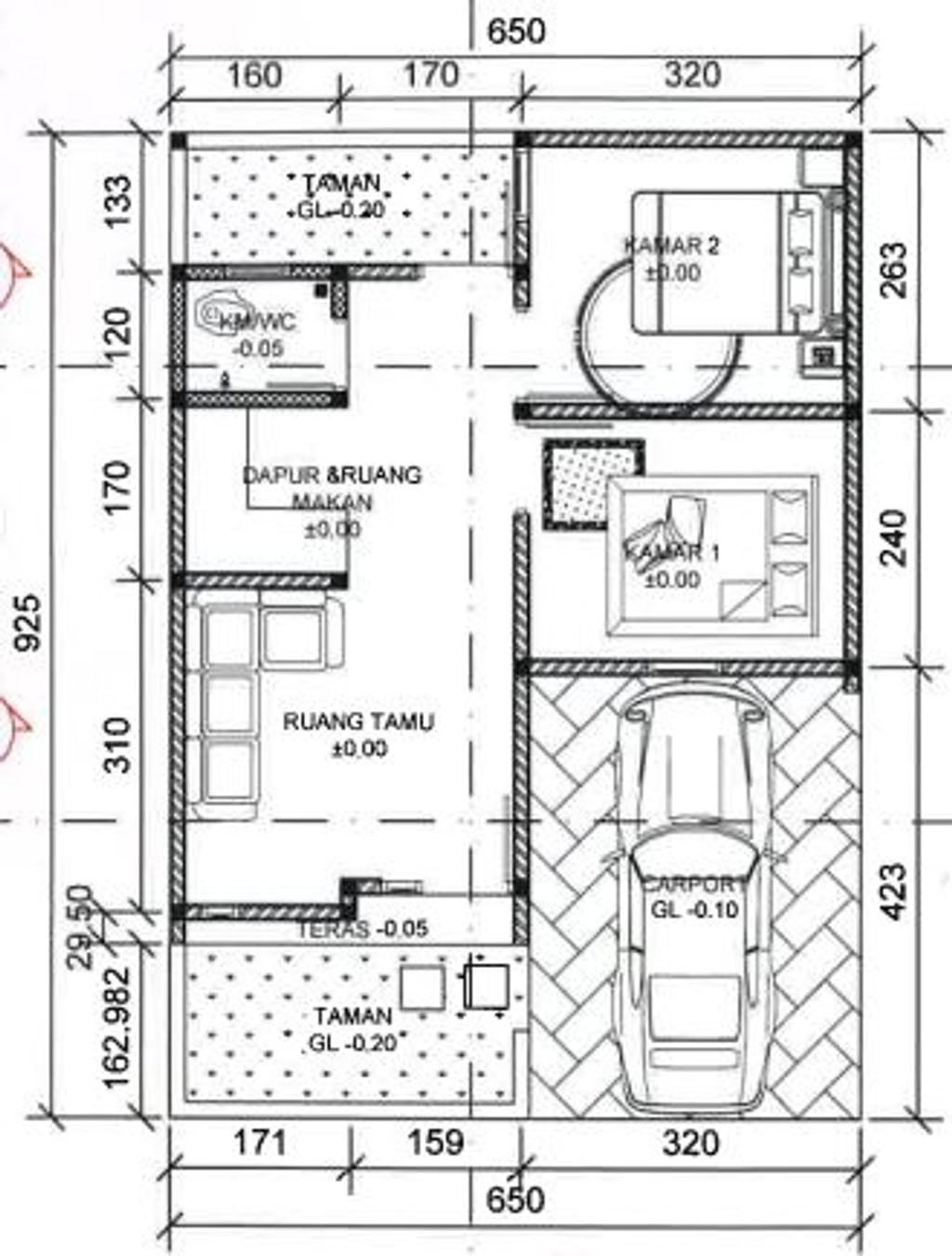 foto denah rumah tipe 36/60 perumahan Green Mangrove Residence