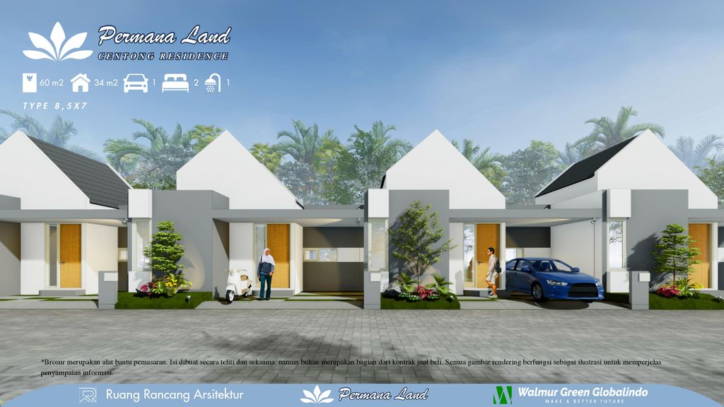 foto tampak rumah tipe SCANDINAVIAN perumahan PERMANA LAND CENTONG RESIDENCE