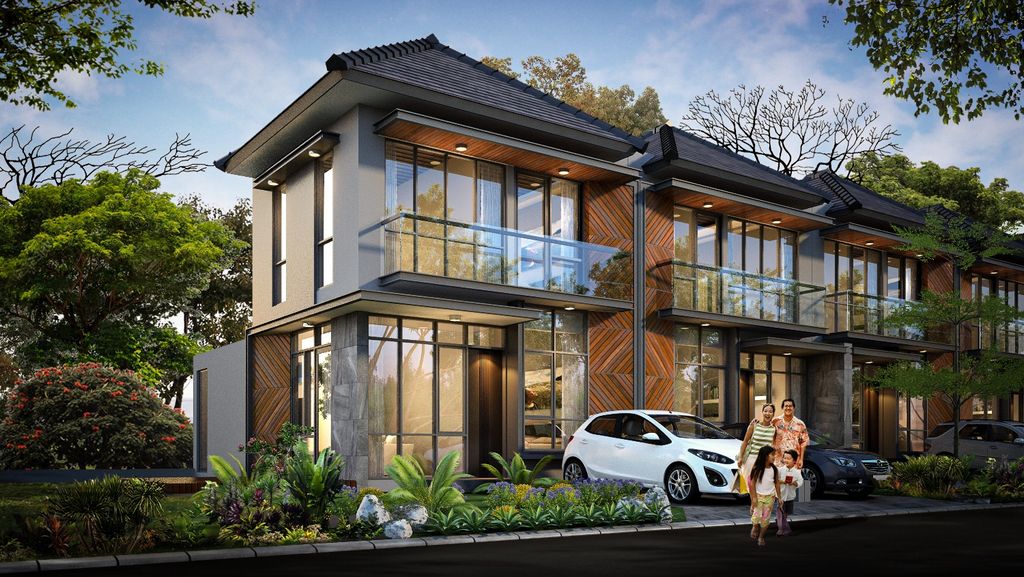 foto tampak rumah tipe Sakura Hook perumahan GOLDEN GEMILANG