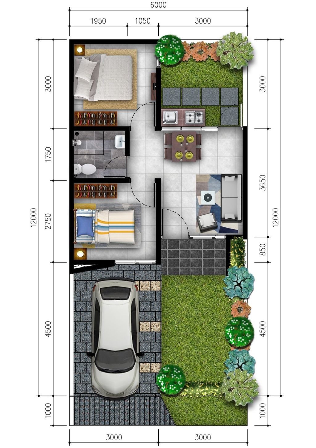 foto denah rumah tipe Aster Standar perumahan GOLDEN GEMILANG
