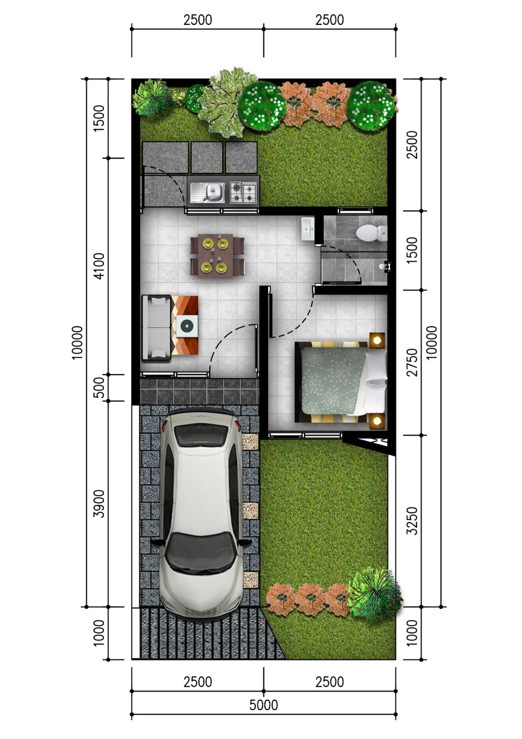 foto denah rumah tipe Lily Standar perumahan GOLDEN GEMILANG