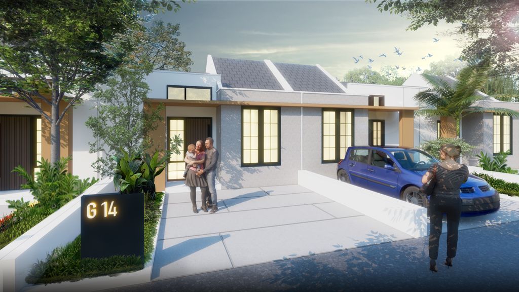 foto tampak rumah tipe RGV NEWLOOK 27/82 perumahan Bumi Rakata Asri