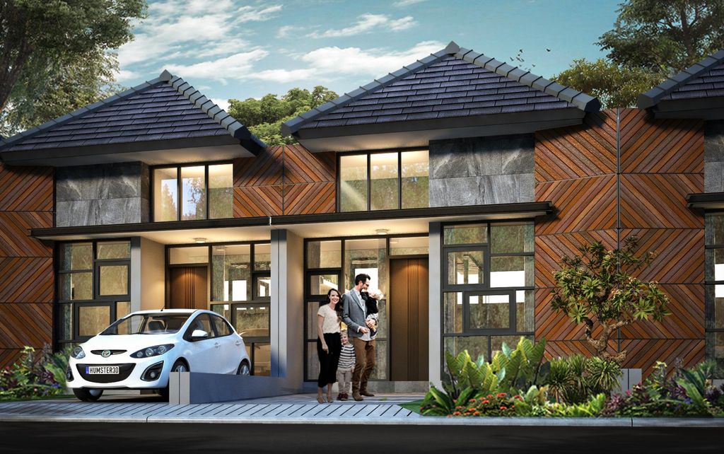 foto tampak rumah tipe Daisy Standar perumahan GOLDEN GEMILANG