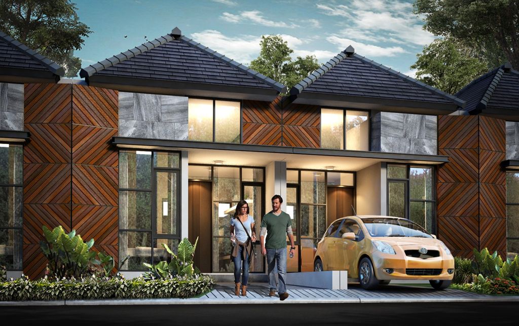 foto tampak rumah tipe Lily Standar perumahan GOLDEN GEMILANG