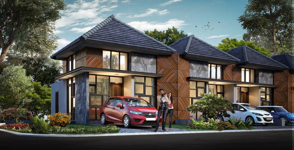 foto tampak rumah tipe Daisy Hook perumahan GOLDEN GEMILANG