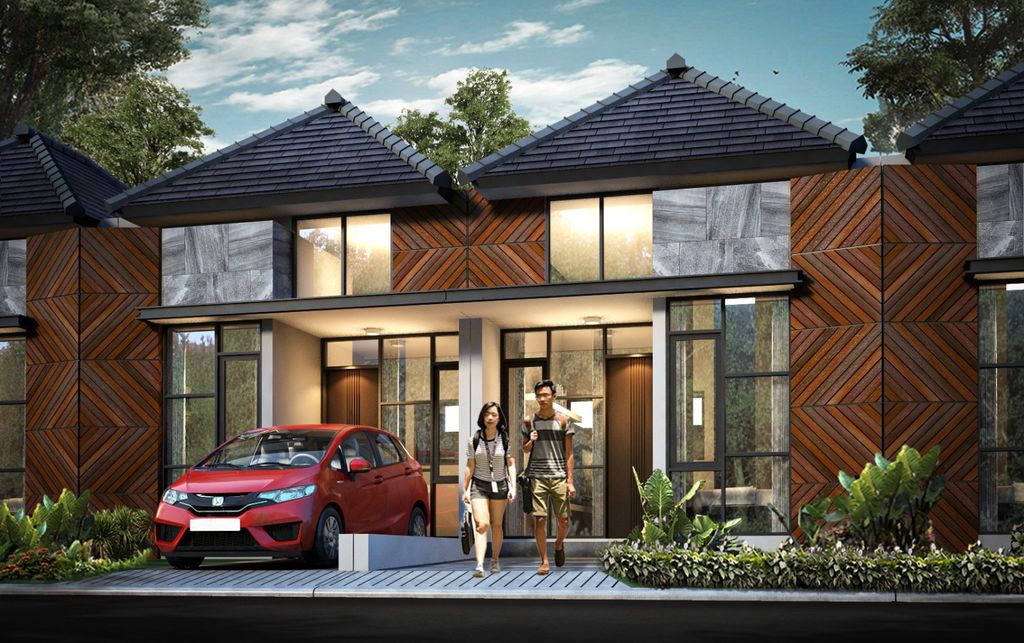 foto tampak rumah tipe Tulip Standar perumahan GOLDEN GEMILANG