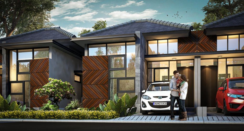 foto tampak rumah tipe Jasmine Standar perumahan GOLDEN GEMILANG