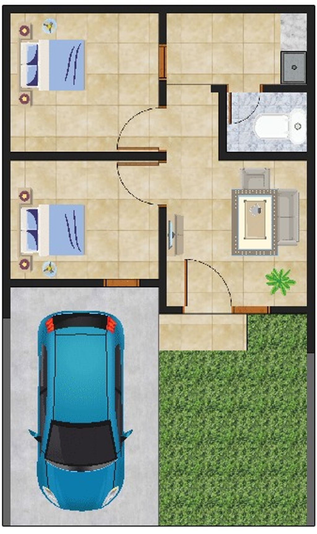 foto denah rumah tipe 36/60 perumahan KEBONROMO RESIDENCE