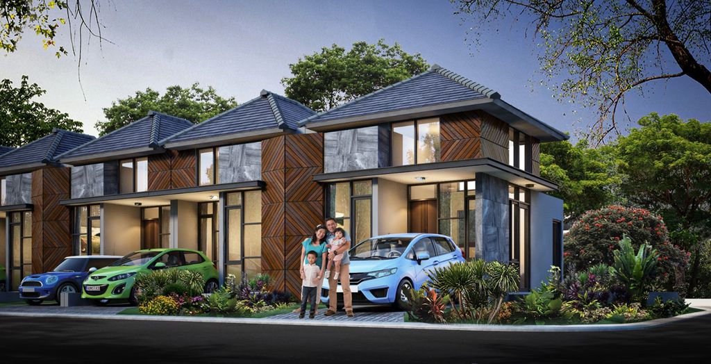 foto tampak rumah tipe Lily Hook perumahan GOLDEN GEMILANG