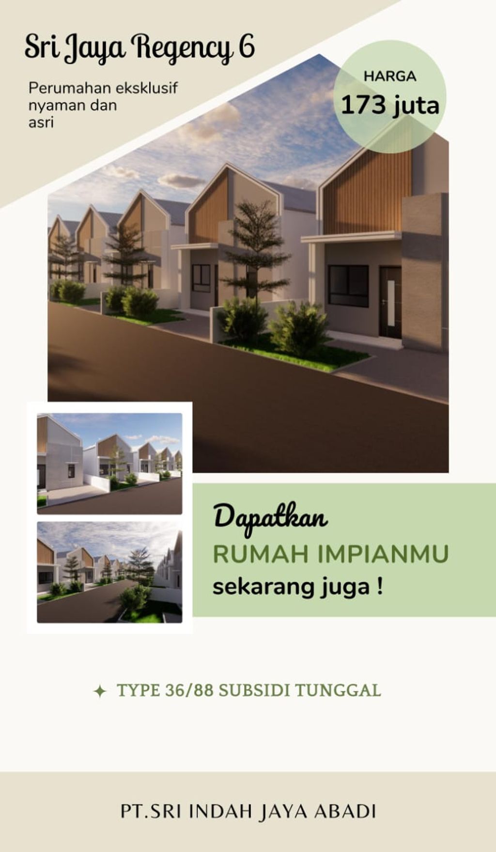 foto tampak rumah tipe 36 perumahan SRI JAYA REGENCY 6