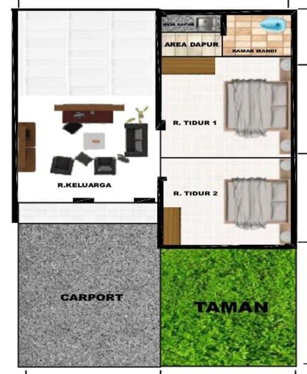 foto denah rumah tipe 30/60 perumahan KRAGILAN GRIYA SENTOSA 3