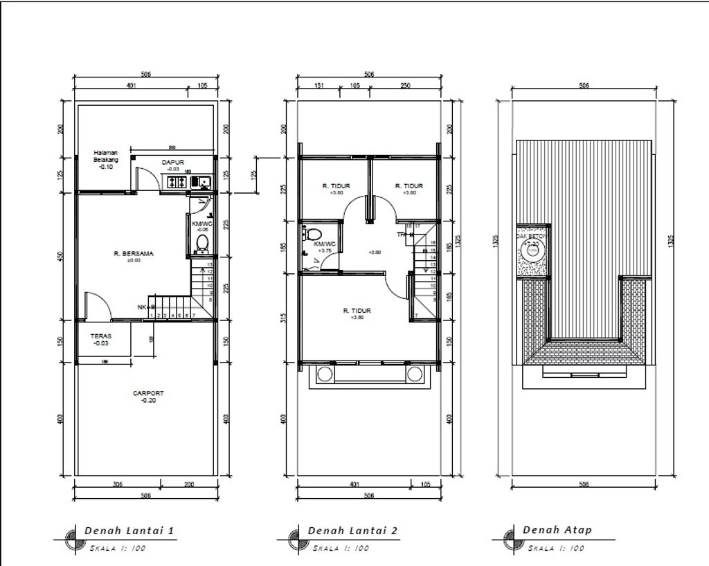 foto denah rumah tipe 60 Compact Classic Athena (3KT) (2KM) (733) perumahan G-Land Padalarang Estate