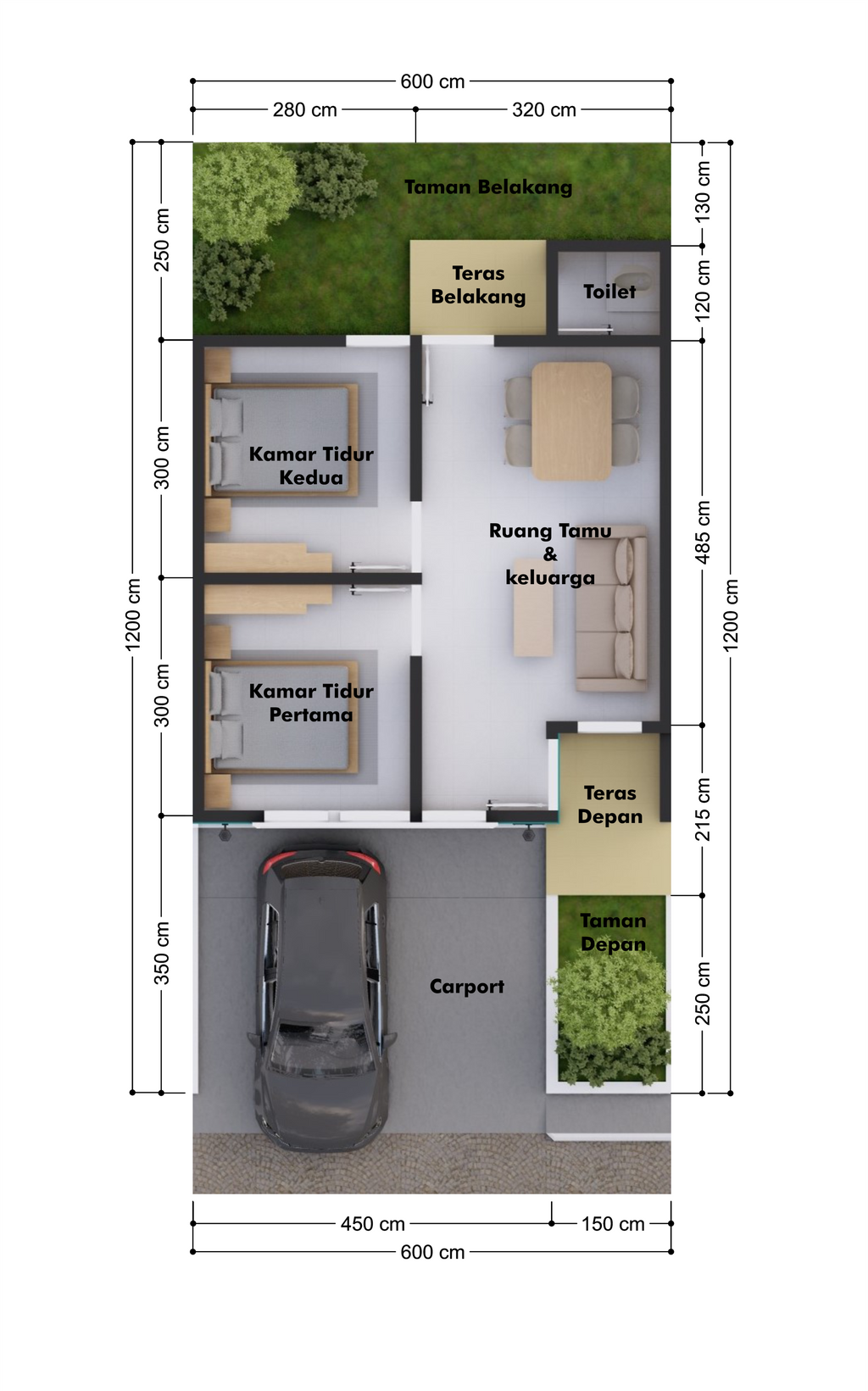 foto denah rumah tipe 36/72 perumahan GRIYA ESPREZZA CITY Tahap 1