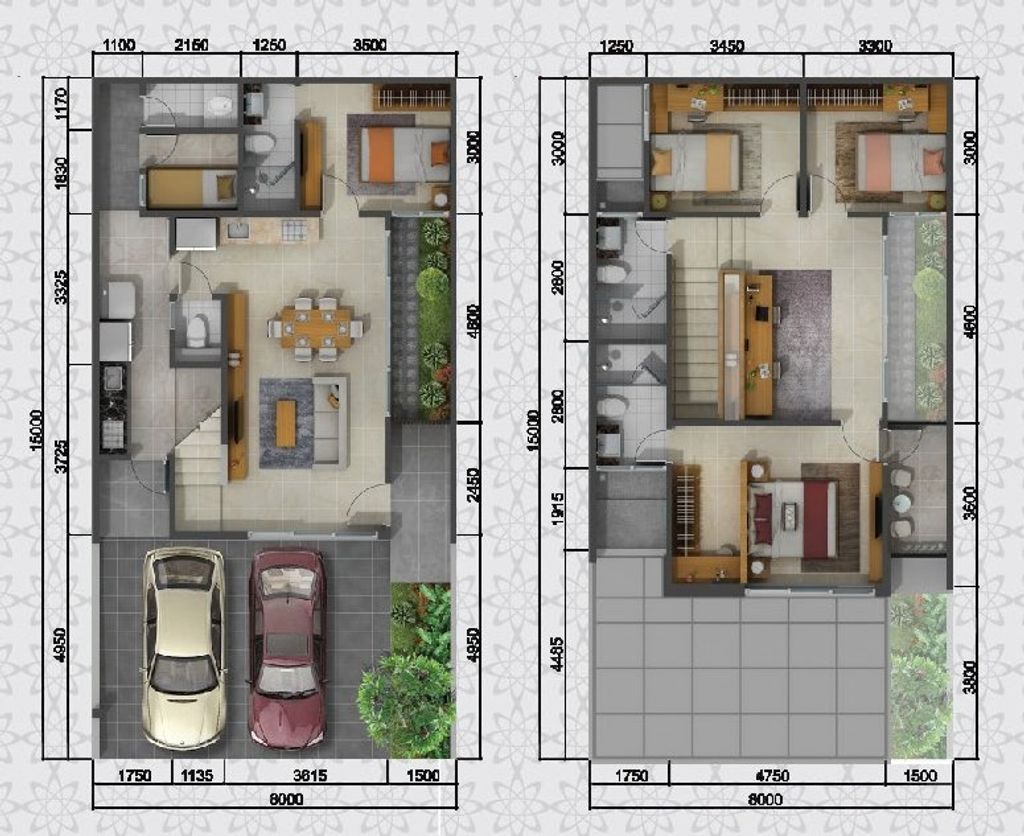 foto denah rumah tipe ALTON 8 perumahan DISCOVERY ALTON BINTARO JAYA