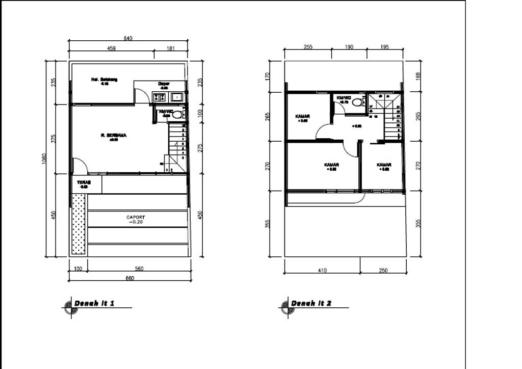 foto denah rumah tipe 60 Compact 3 Kamar HC (595) perumahan G-Land Katapang Residence 1