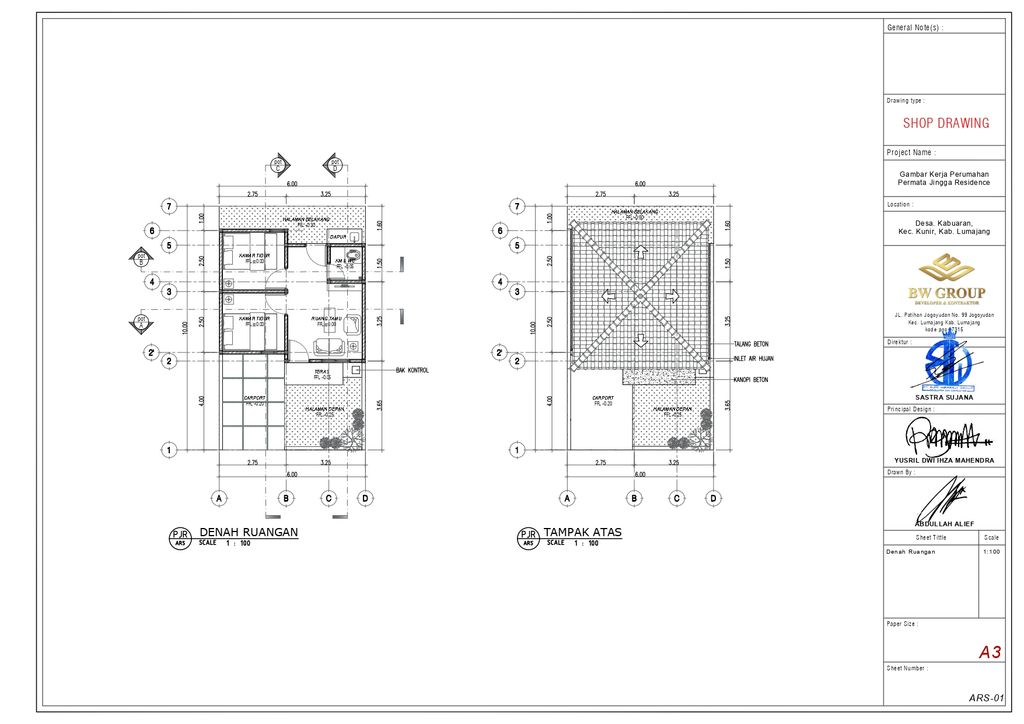 foto denah rumah tipe 30 perumahan PERMATA JINGGA RESIDENCE