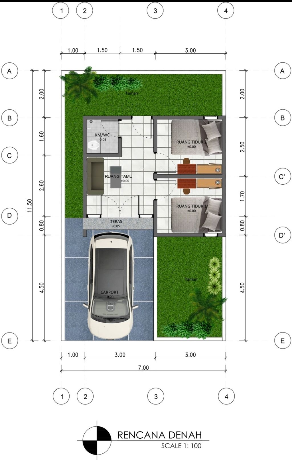 foto denah rumah tipe 30/80 perumahan PRUMAHAN ALAM CITRINE RESIDENCE