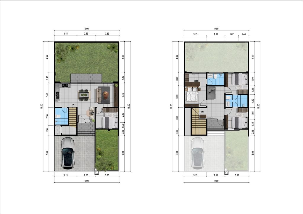 foto denah rumah tipe 136/162 perumahan Cluster Taman Anggrek - GRAHA PADMA