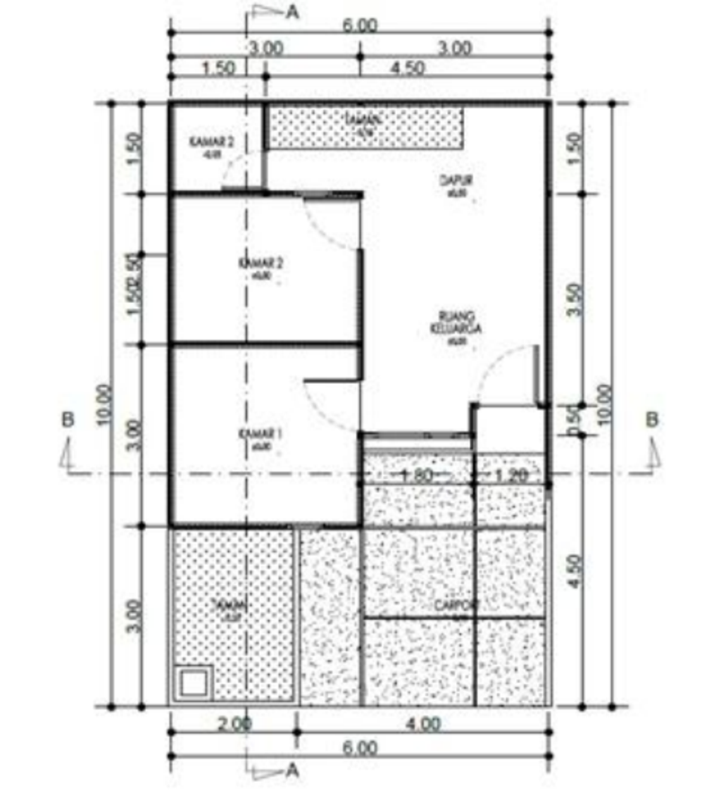 foto denah rumah tipe Standar 30/60 perumahan PERUMAHAN TAMAN KERTAMUKTI RESIDENCE 2
