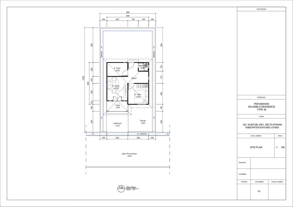 foto denah rumah tipe 36 perumahan Salsabila Residence