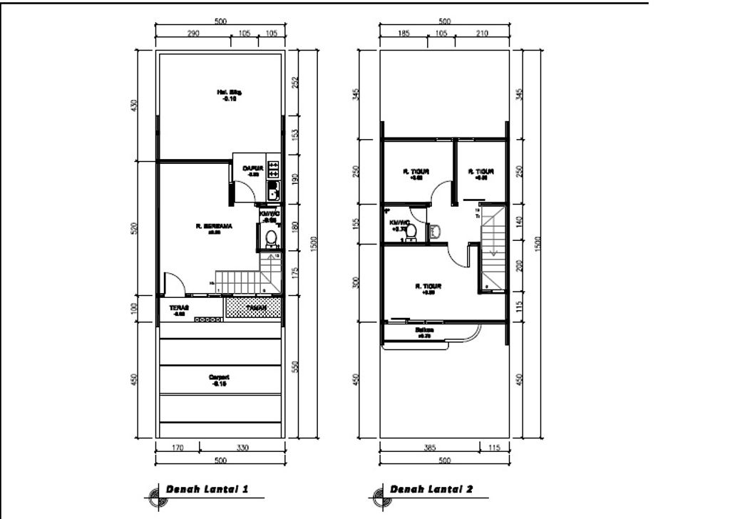foto denah rumah tipe 38 Compact (2 kamar) (495) perumahan Cluster Beverly