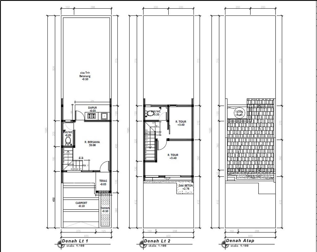 foto denah rumah tipe 62 New Compact Classic Modern (3 KT) (889) perumahan City Garden Residence blok D