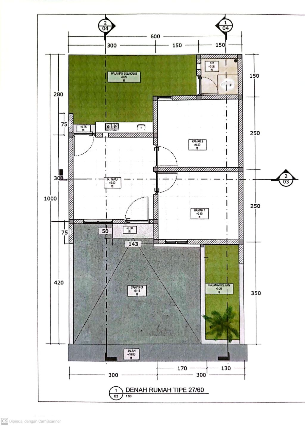 foto denah rumah tipe 27/60 perumahan GAMERSI RESIDENCE 4