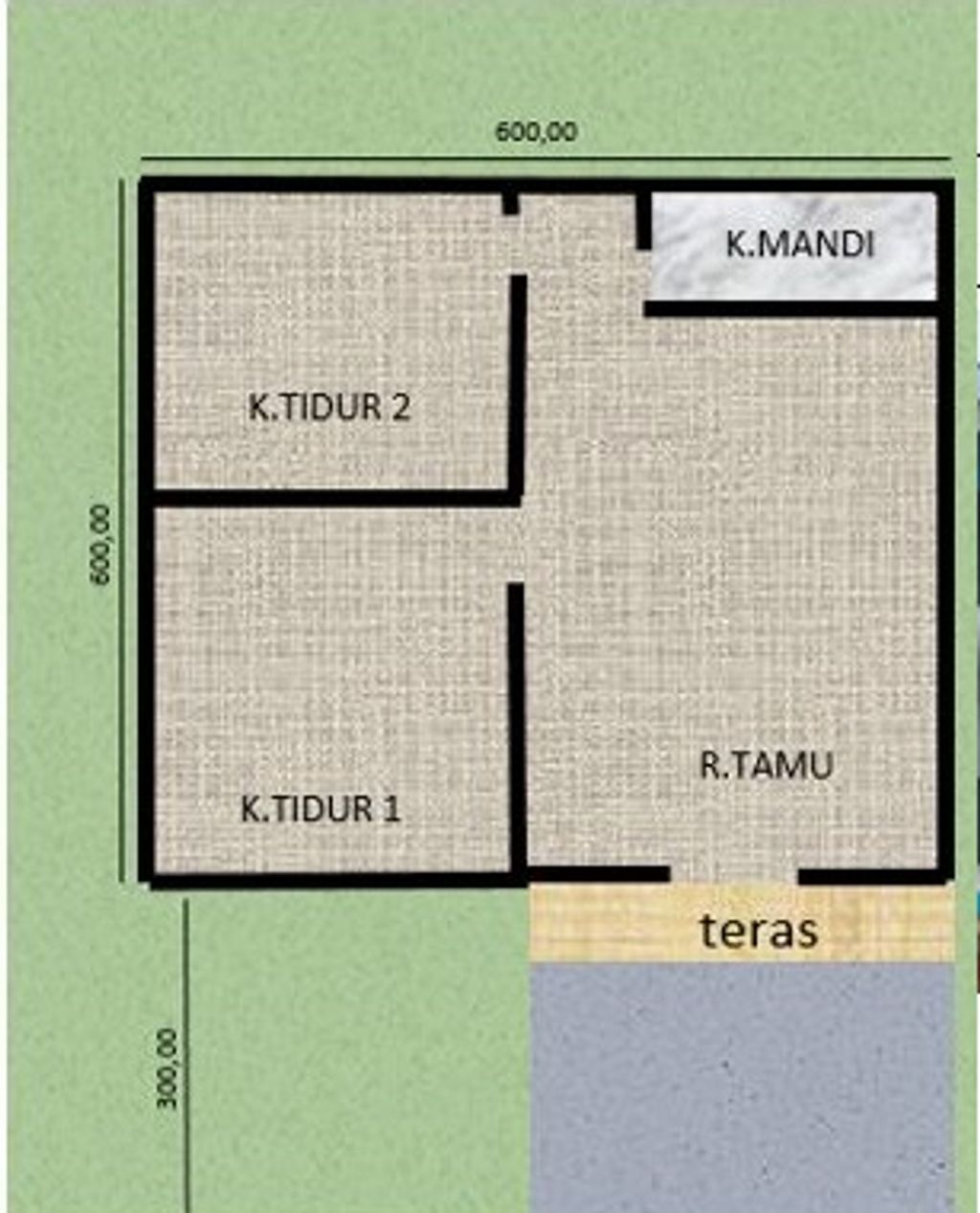 foto denah rumah tipe 36 perumahan Griya farras resident