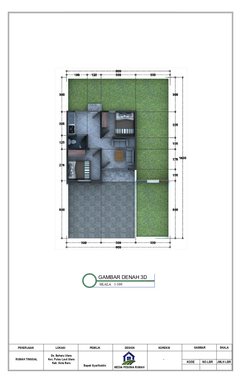 foto denah rumah tipe 36 perumahan Cahaya Residence