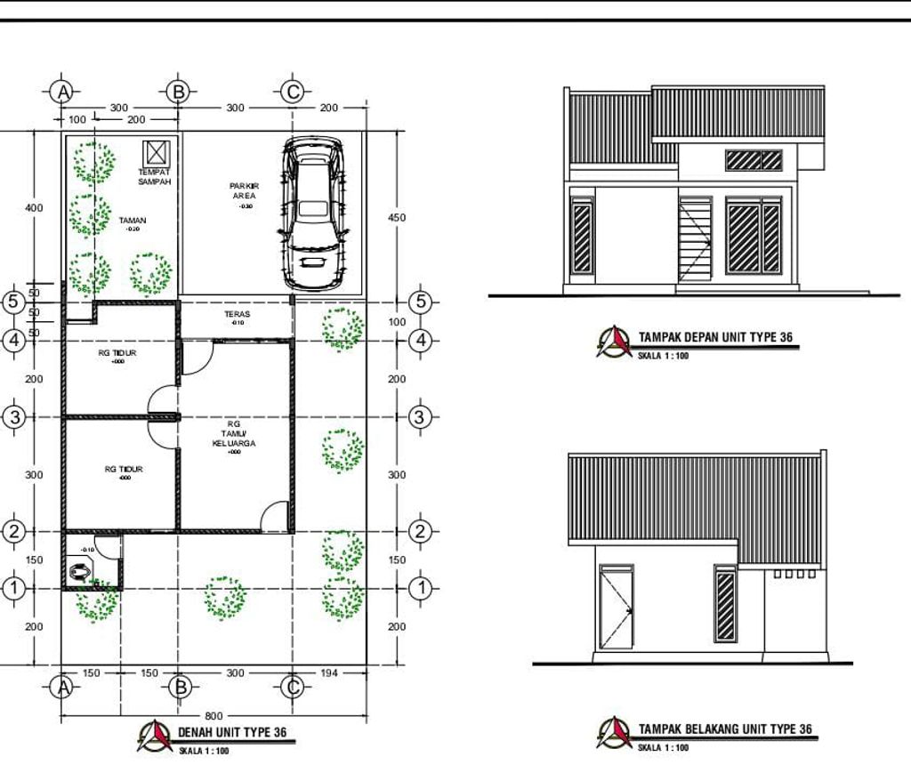 foto denah rumah tipe 36 perumahan SHILO TOMBOLANGO VILLAGE