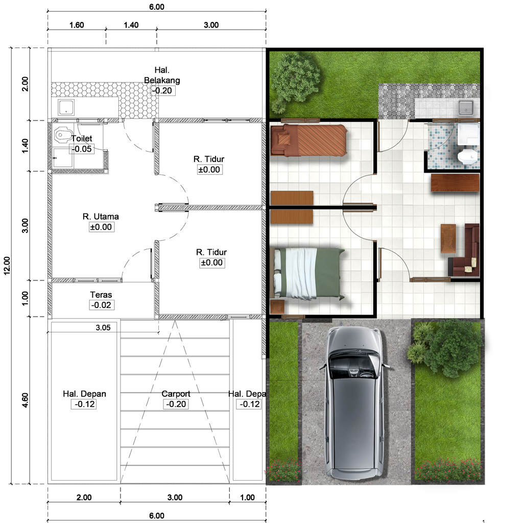foto denah rumah tipe 31/107 (405) Per 1 Januari 2025 perumahan ALAM SANGGAR INDAH EXTENSION
