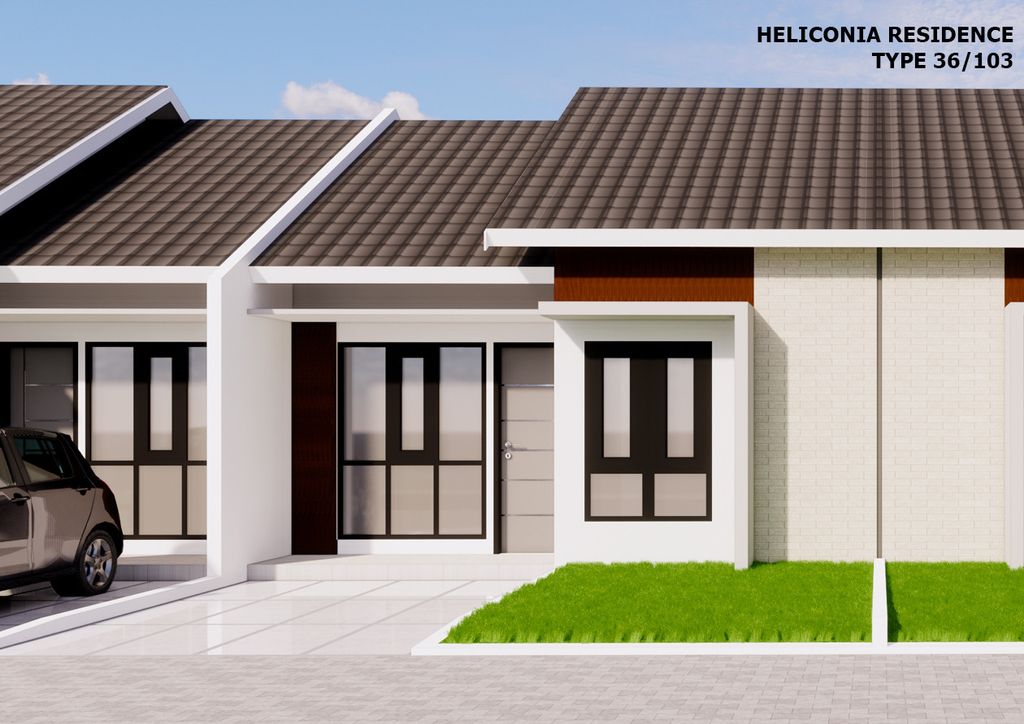 foto tampak rumah tipe 36/103 perumahan HELICONIA RESIDENDCE