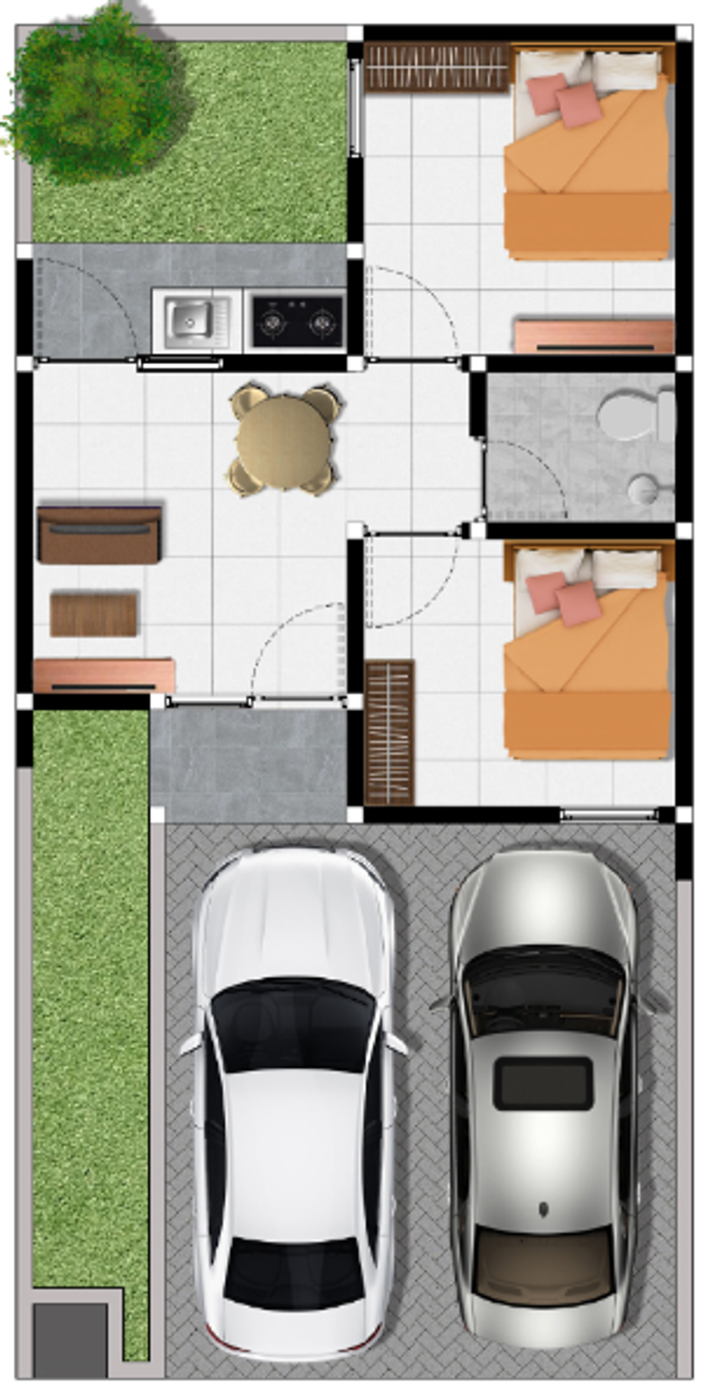 foto denah rumah tipe Blok F-15 Fulton Cluster Kensington perumahan The Anvaya Juanda