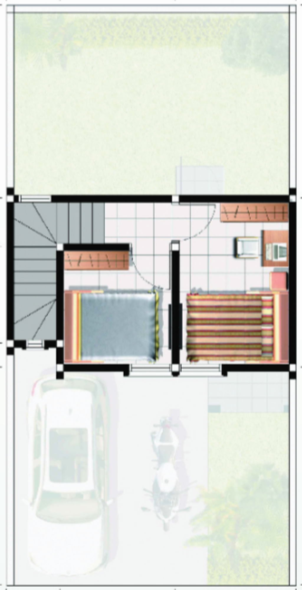 foto denah rumah tipe Blok H-11 Anderson Cluster Kesington perumahan The Anvaya Juanda