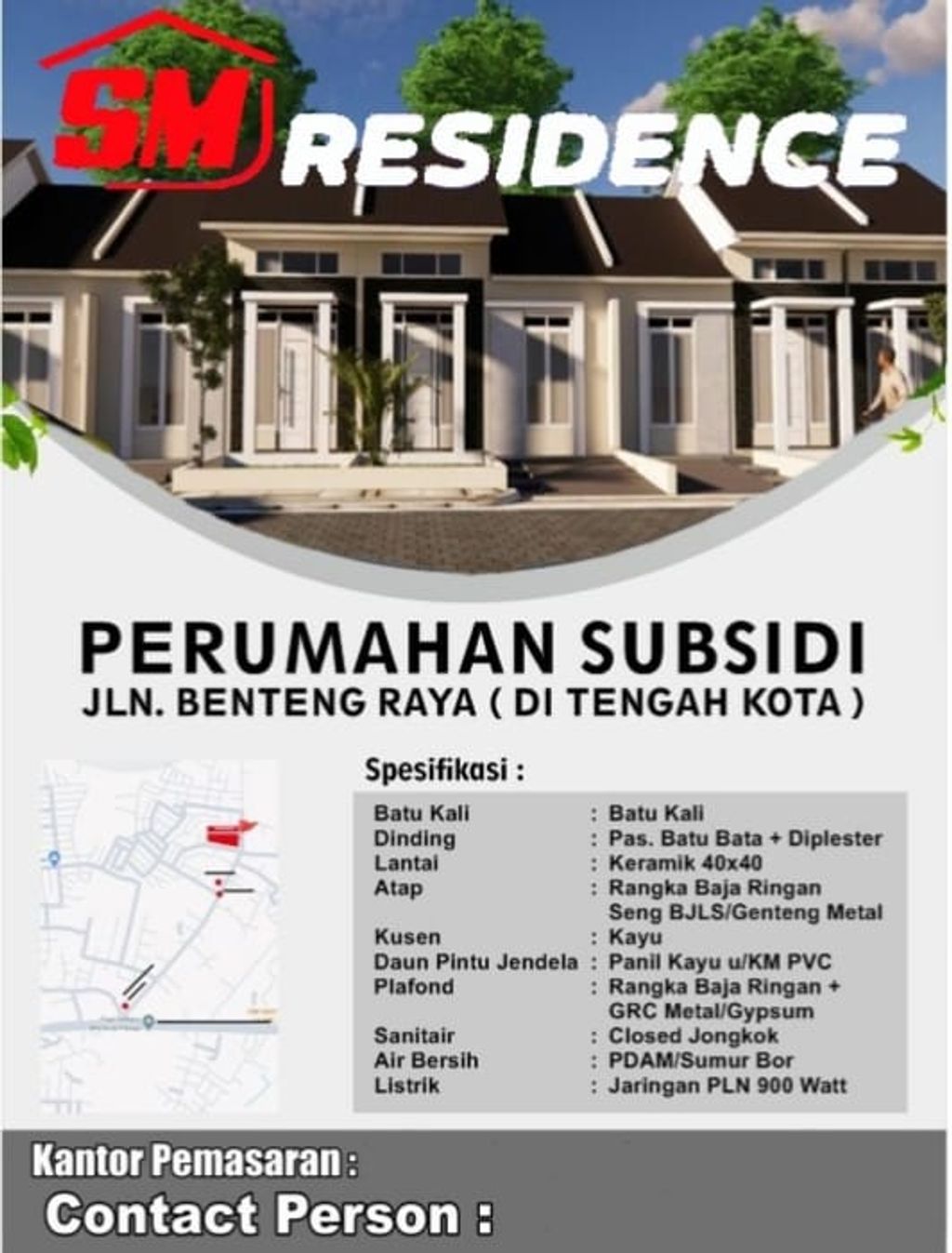 foto tampak rumah tipe 36 perumahan SM RESIDENCE 3 BENTENG